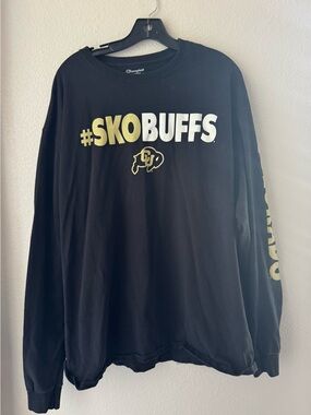 Champion Men’s Black #SKOBUFFS Long-Sleeve Shirt XXL CU Boulder
